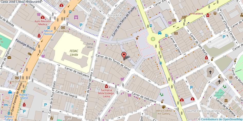 mapa Casa José restaurante Lleida