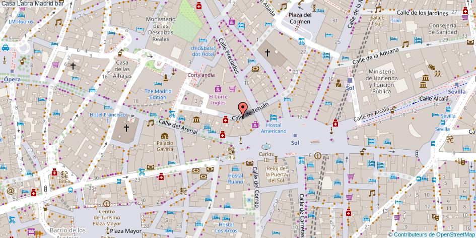 mapa Casa Labra bar Madrid