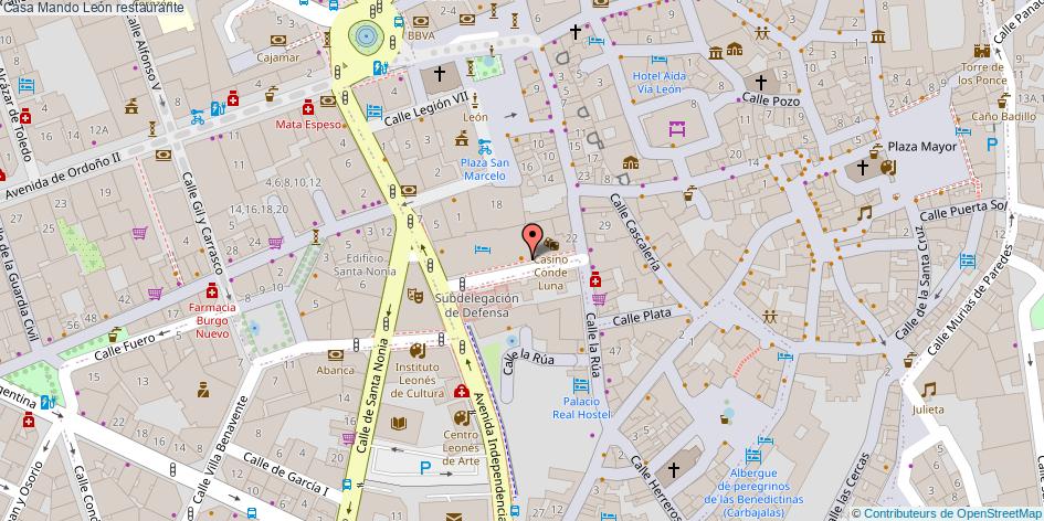 mapa Casa Mando restaurante León