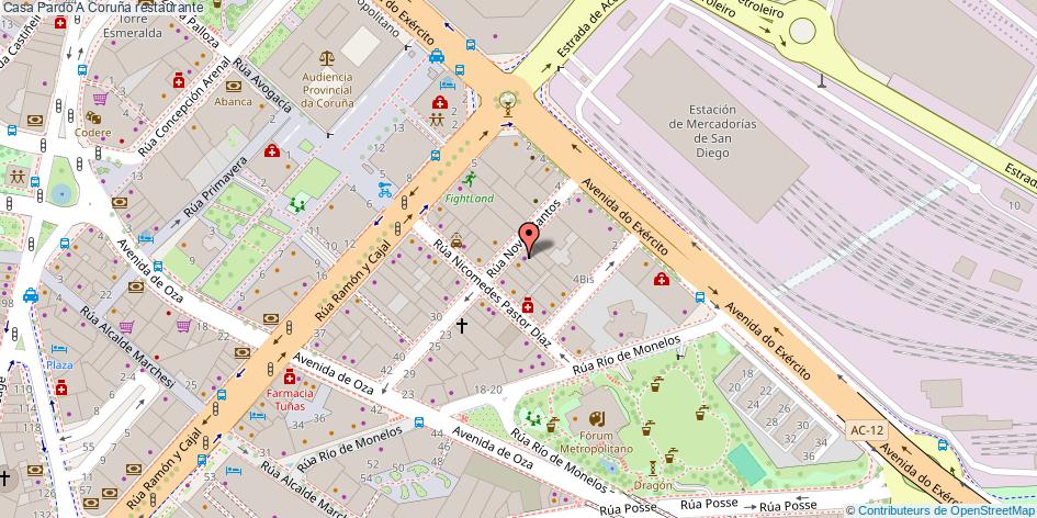 mapa Casa Pardo restaurante A Coruña