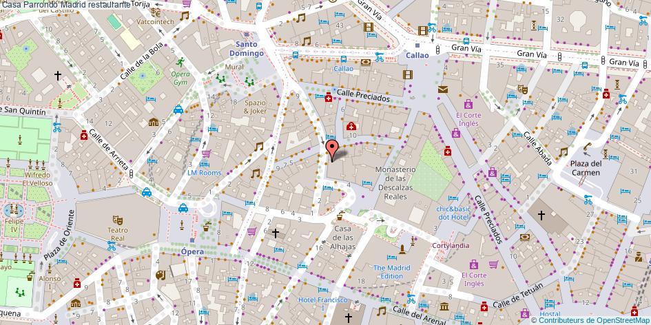 mapa Casa Parrondo restaurante Madrid