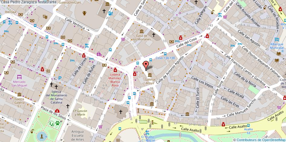 mapa Casa Pedro restaurante Zaragoza