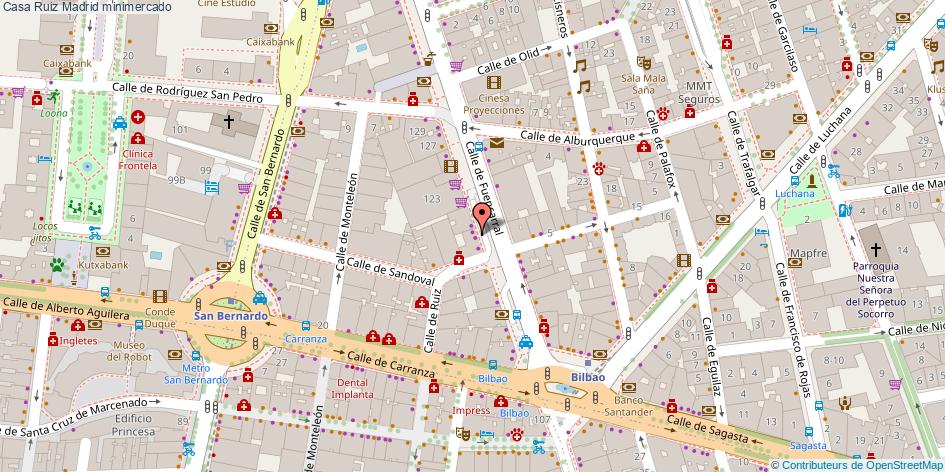 mapa Casa Ruiz minimercado Madrid