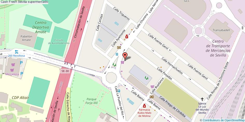 mapa Cash Fresh supermercado Sevilla