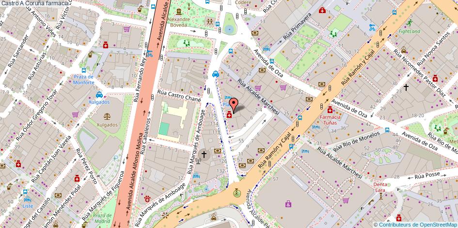 mapa Castro farmacia A Coruña