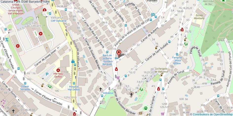 mapa Catalonia Park Güell hotel Barcelona