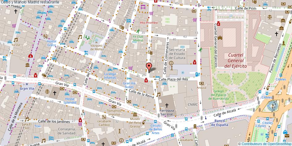 mapa Celso y Manolo restaurante Madrid
