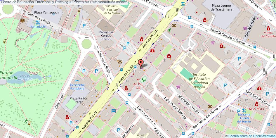 mapa Centro de Educación Emocional y Psicología Preventiva médico Pamplona/Iruña