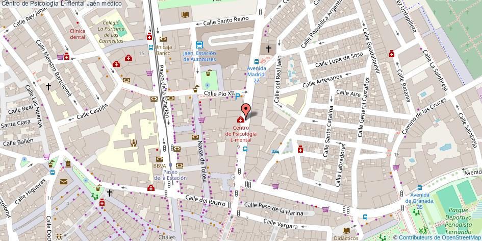 mapa Centro de Psicología L-mental médico Jaén