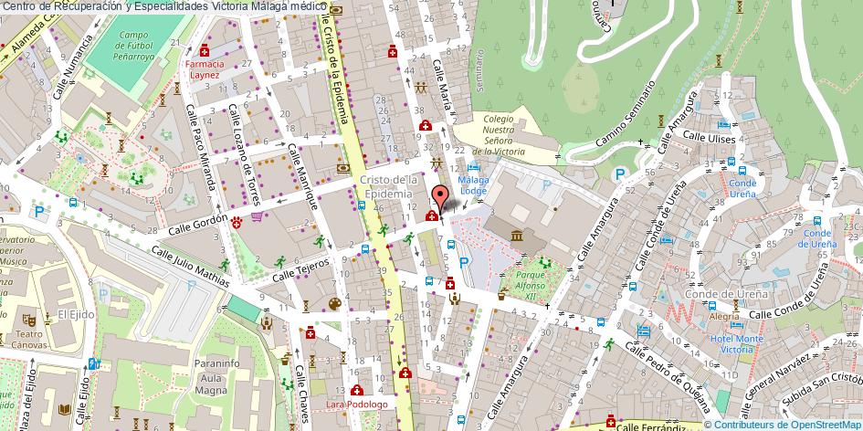 mapa Centro de Recuperación y Especialidades Victoria médico Málaga