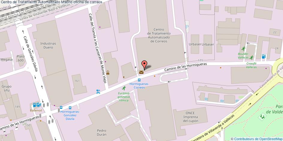 mapa Centro de Tratamiento Automatizado oficina de correos Madrid