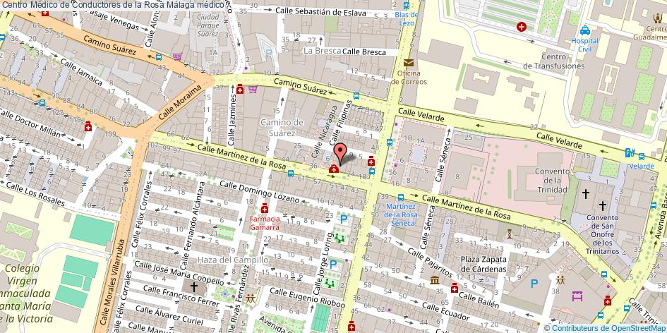 mapa Centro Médico de Conductores de la Rosa médico Málaga