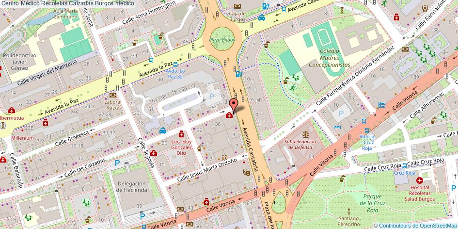 mapa Centro Médico Recoletas Calzadas médico Burgos