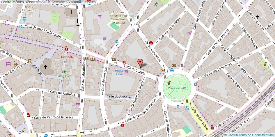mapa Centro Médico Recoletas Salud Cervantes médico Valladolid