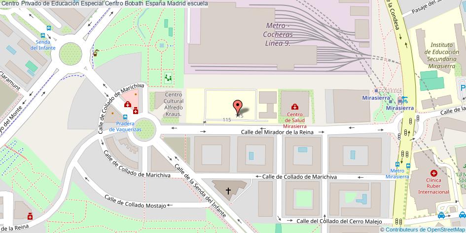 mapa Centro Privado de Educación Especial Centro Bobath España escuela Madrid