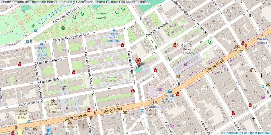 mapa Centro Privado de Educación Infantil, Primaria y Secundaria Centro Cultural Elfo escuela Madrid