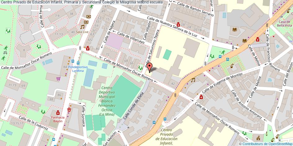 mapa Centro Privado de Educación Infantil, Primaria y Secundaria Colegio la Milagrosa escuela Madrid