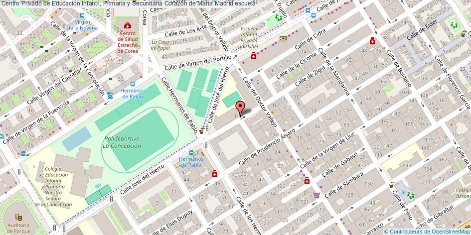 mapa Centro Privado de Educación Infantil, Primaria y Secundaria Corazón de María escuela Madrid
