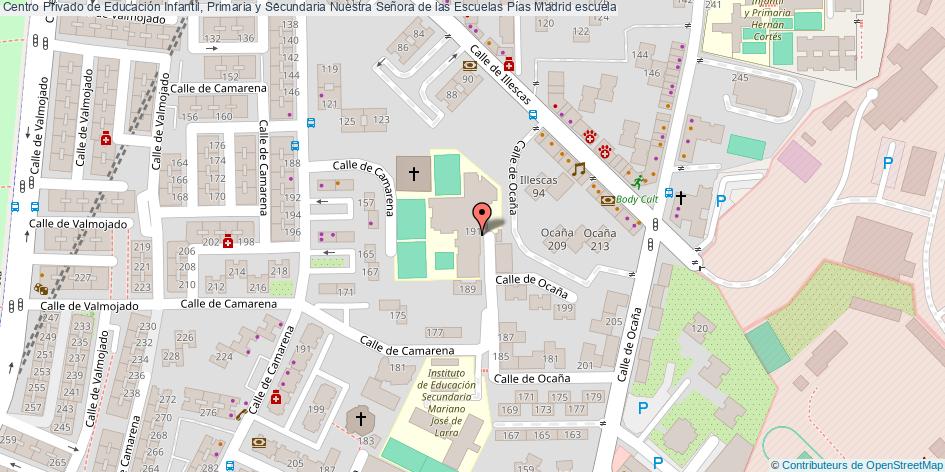 mapa Centro Privado de Educación Infantil, Primaria y Secundaria Nuestra Señora de las Escuelas Pías escuela Madrid