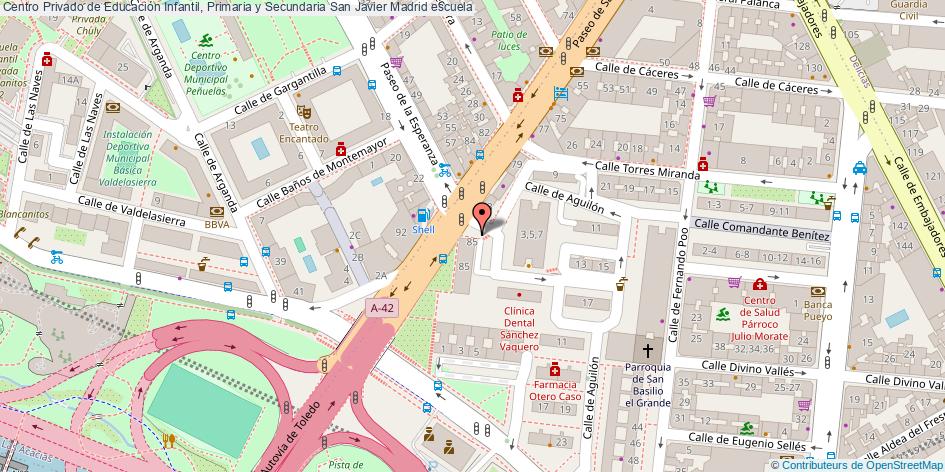 mapa Centro Privado de Educación Infantil, Primaria y Secundaria San Javier escuela Madrid