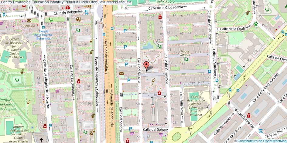 mapa Centro Privado de Educación Infantil y Primaria Liceo Oroquieta escuela Madrid