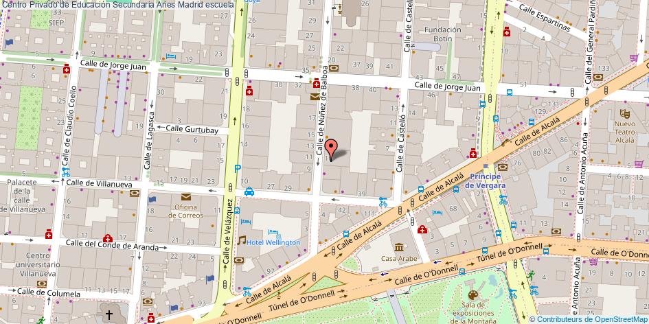mapa Centro Privado de Educación Secundaria Aries escuela Madrid