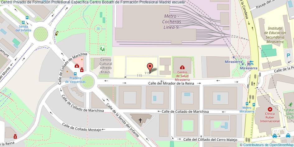 mapa Centro Privado de Formación Profesional Específica Centro Bobath de Formación Profesional escuela Madrid