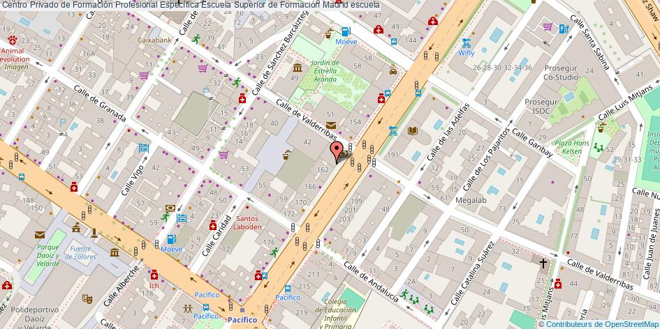 mapa Centro Privado de Formación Profesional Específica Escuela Superior de Formación escuela Madrid