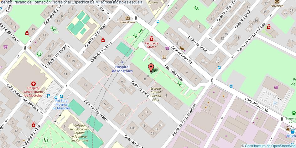 mapa Centro Privado de Formación Profesional Específica La Milagrosa escuela Móstoles