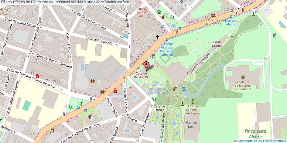 mapa Centro Público de Educación de Personas Adultas Vista Alegre escuela Madrid