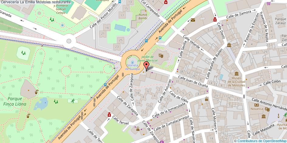 mapa Cervecería La Emilia restaurante Móstoles