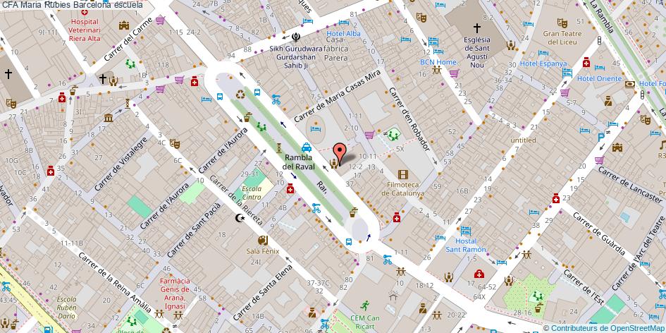 mapa CFA Maria Rubies escuela Barcelona