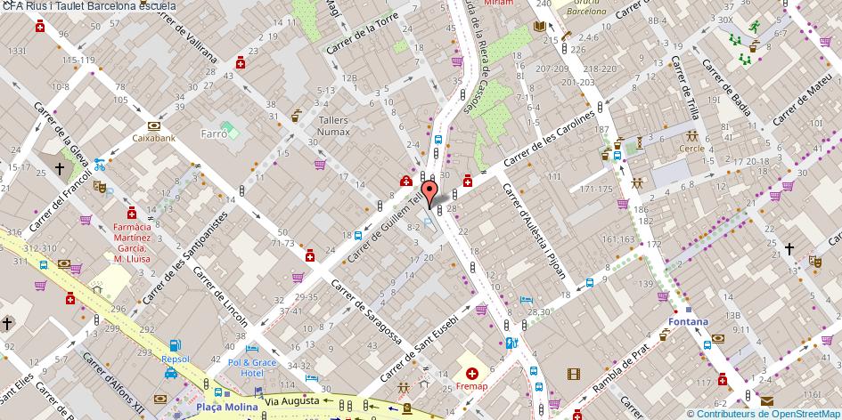 mapa CFA Rius i Taulet escuela Barcelona