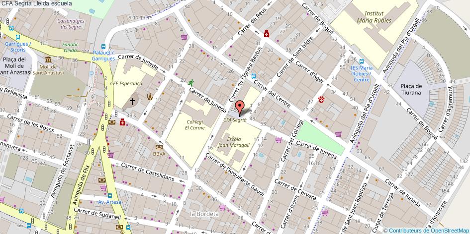 mapa CFA Segrià escuela Lleida