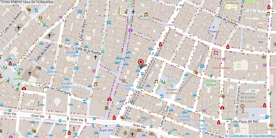 mapa Chelo casa de huéspedes Madrid