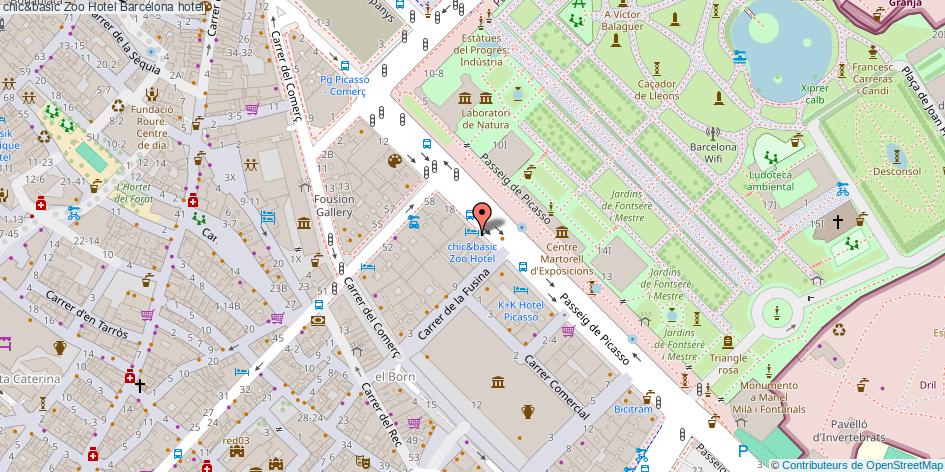 mapa chic&basic Zoo Hotel hotel Barcelona