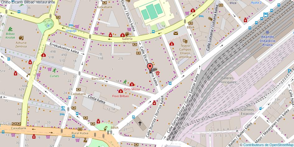mapa Chino Elcano restaurante Bilbao