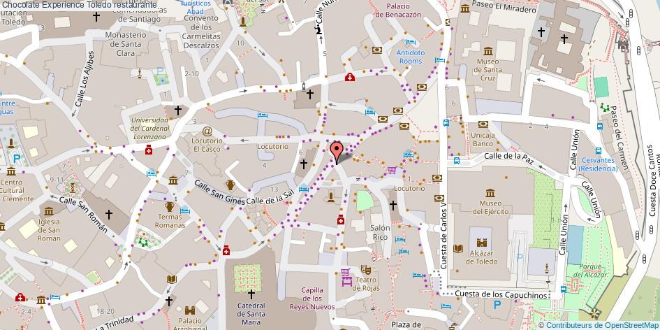 mapa Chocolate Experience restaurante Toledo