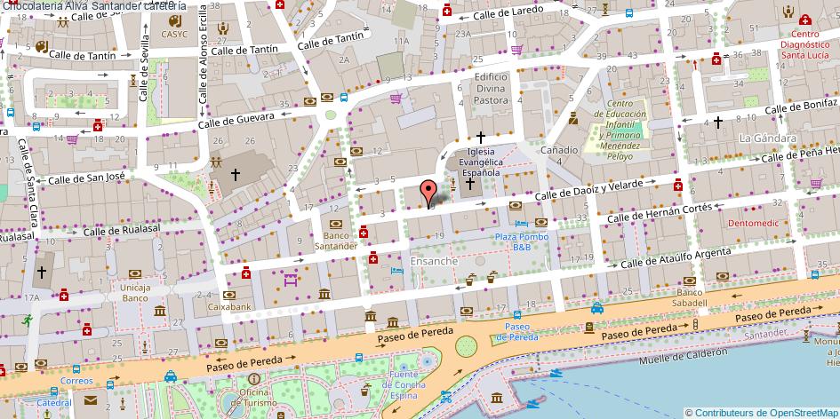 mapa Chocolateria Aliva cafetería Santander