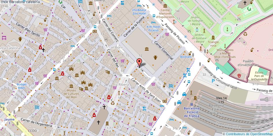 mapa chök cafetería Barcelona