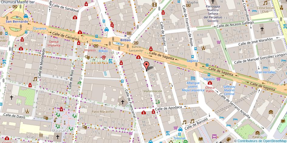 mapa Churruca bar Madrid