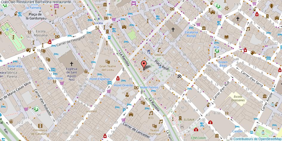 mapa CiaoCiao Restaurant restaurante Barcelona