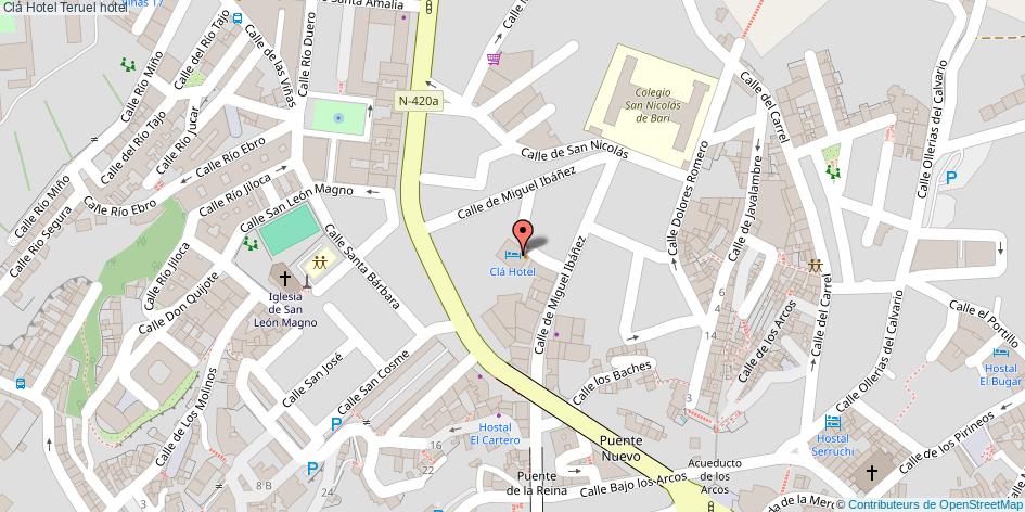 mapa Clá Hotel hotel Teruel