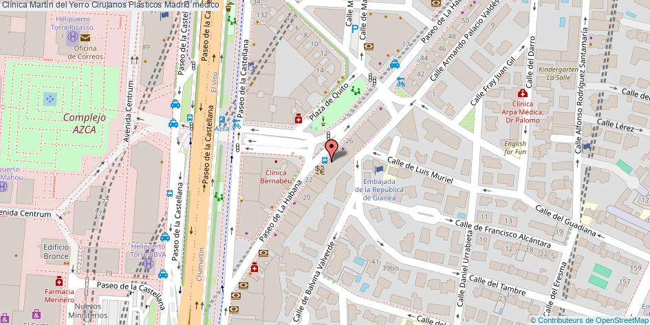 mapa Clínica Martín del Yerro Cirujanos Plásticos médico Madrid
