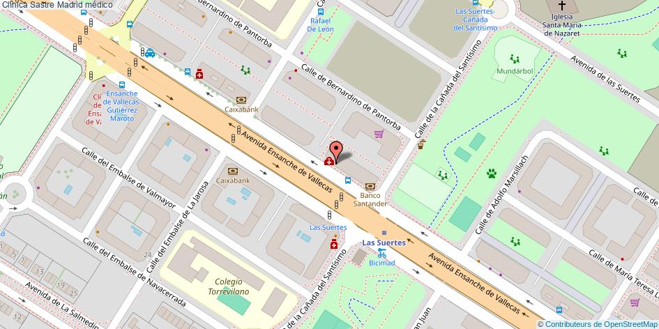 mapa Clínica Sastre médico Madrid
