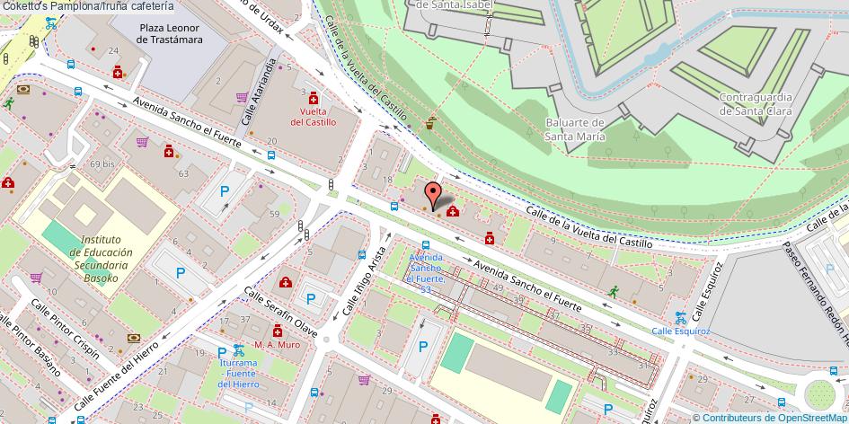 mapa Coketto's cafetería Pamplona/Iruña