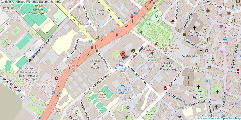 mapa Colegio Arzobispo Fonseca hotel Salamanca