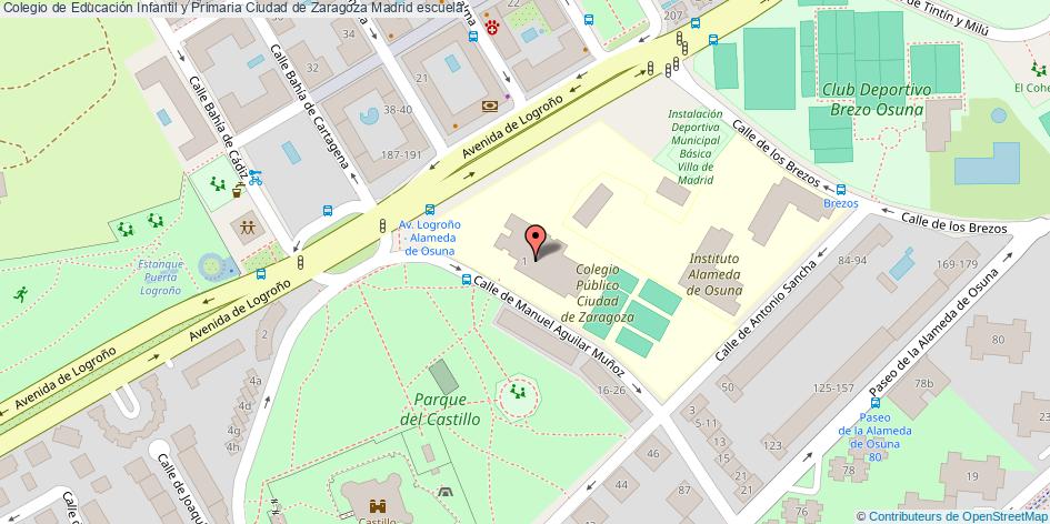 mapa Colegio de Educación Infantil y Primaria Ciudad de Zaragoza escuela Madrid