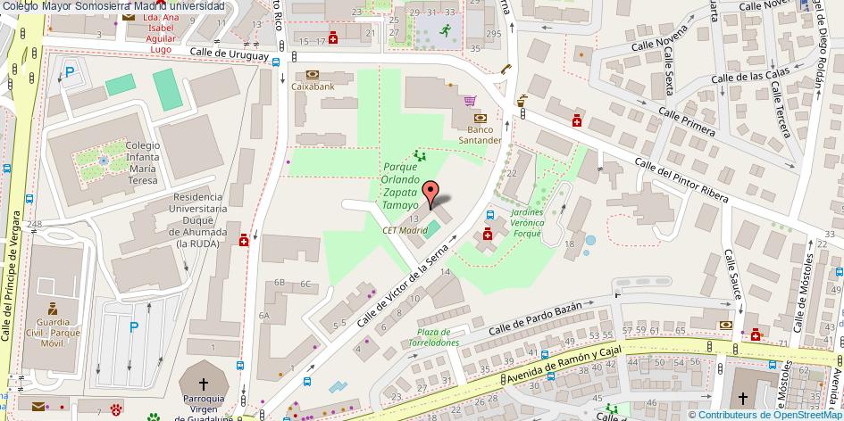 mapa Colegio Mayor Somosierra universidad Madrid