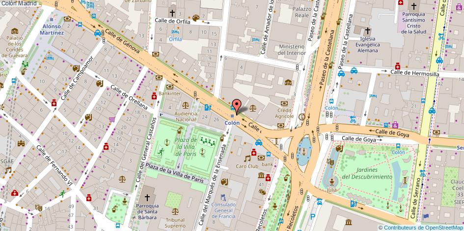mapa Colón  Madrid